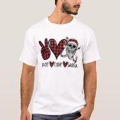 Gothic Kerstmis | Peace Love and Santa Skull T-shirt (Voorkant)