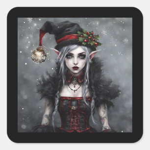 Gothic Kerstmis Vierkante Sticker