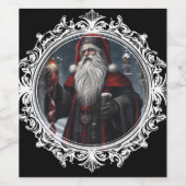 Gothic Kerstmis Wijn Etiket (Enkel label)