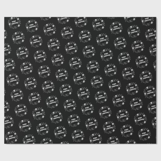 Gothic Kerstmis Wreath Cadeaupapier (Vlak)