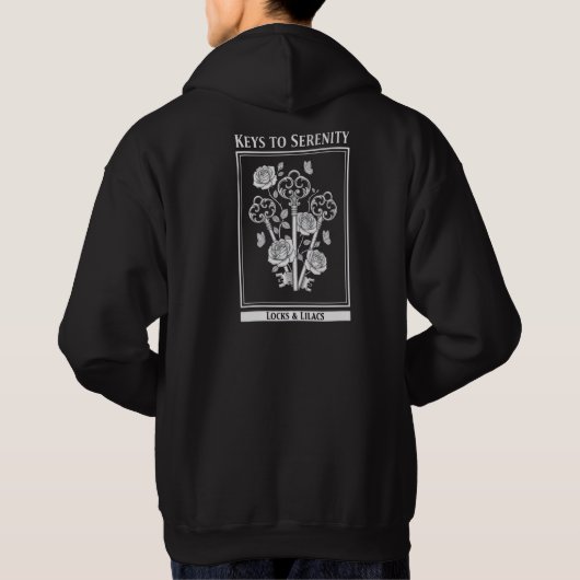 Gothic Keys and Roses Graphic Hoodie (Achterkant)