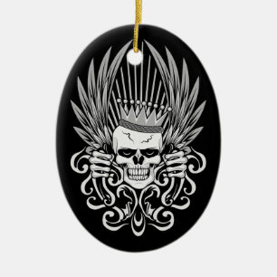 Gothic King Skull Keramisch Ornament