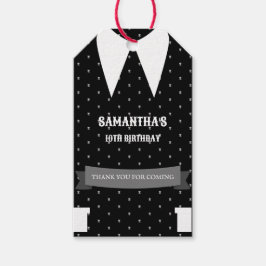 Gothic Kleine meisje in zwart jurkje Verjaardag Cadeaulabel