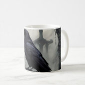 Gothic Koffiemokken met Raven in Graveyard Koffiemok (Voorkant rechts)