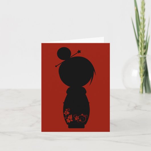 Gothic Kokeshi Silhouette Note Kaart (Voorkant)