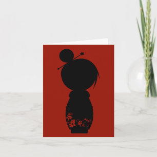 Gothic Kokeshi Silhouette Note Kaart