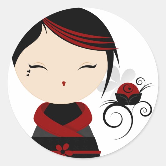 Gothic Kokeshi Sticker (Voorkant)