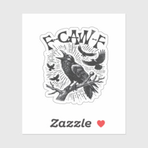 Gothic Kraai F-Caw-F Humor Grappig Essentieel Retr Sticker