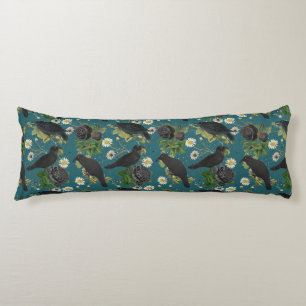 Gothic Kraaien & Zwarte Rozen Diep Blauwgroen Patr Lichaamskussen