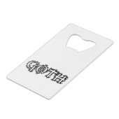Gothic Kredietkaart Flessenopener (Voorkant Gekanteld)