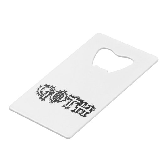 Gothic Kredietkaart Flessenopener (Voorkant Gekanteld)
