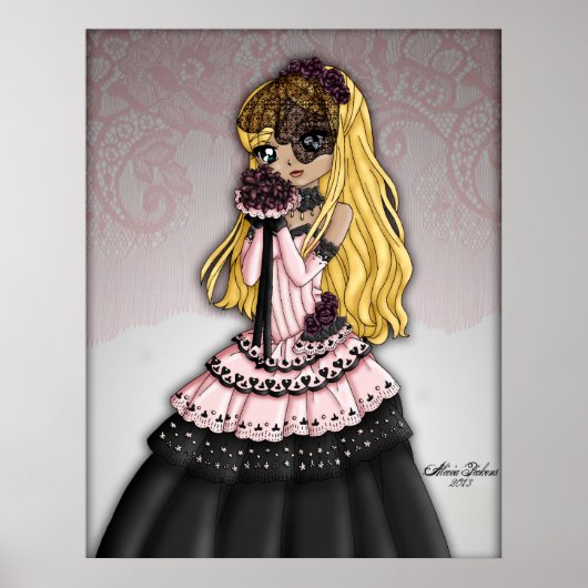 Gothic Lace Bride - Blonde Poster (Voorkant)
