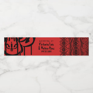 Gothic Lace Chandelier Red Black Waterfles Etiket