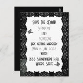 Gothic Lace Wedding Invitation Briefkaart (Voorkant / Achterkant)