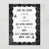 Gothic Lace Wedding Invitation Briefkaart (Voorkant)