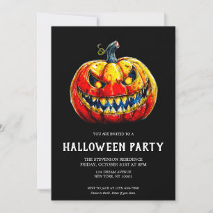 Gothic Lachende Pompoen Halloween Feest Kaart