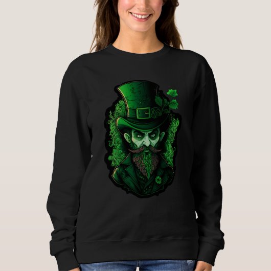 Gothic Leprechaun Creepy St Patrick Day Goth Trui (Voorkant)