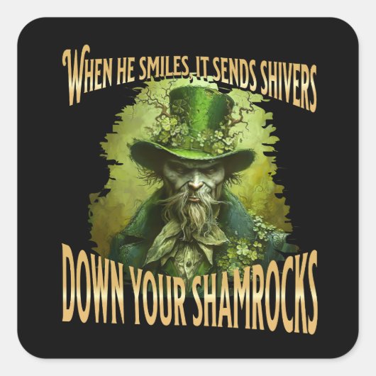 Gothic Leprechaun Vierkante Sticker (Voorkant)
