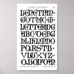 Gothic Letters Typography Print