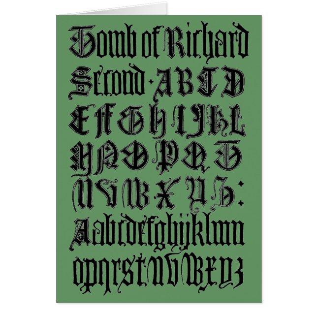 Gothic Letters Wenskaart (Voorkant)