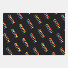 Gothic LGBTQ+ Regenbogen Inpakpapier Vel
