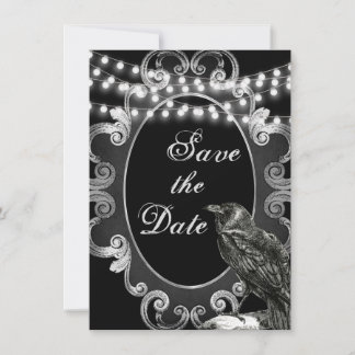 Gothic Lijst, Crow and Lights Gothic Wedding Save The Date