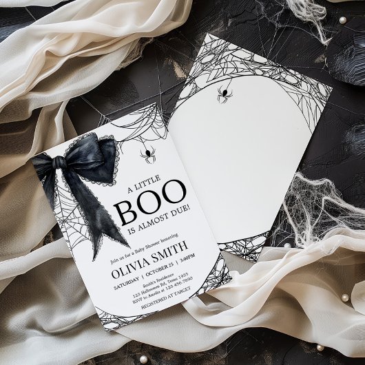 Gothic Little Boo Baby shower Invitation Kaart
