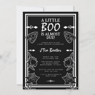 Gothic Little Boo Black Spirit Board Baby shower Kaart