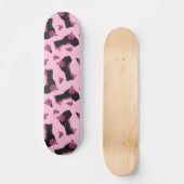 Gothic Lolita Boot Pink Rose Pattern Skateboard (Voorkant)
