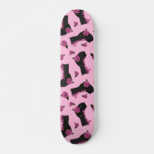 Gothic Lolita Boot Pink Rose Pattern Skateboard (Voorkant)