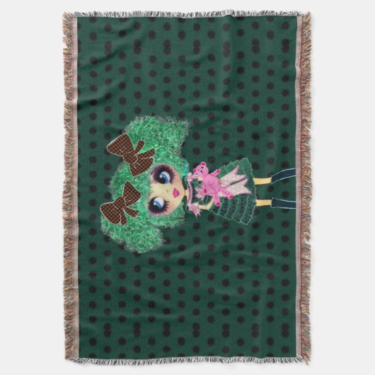 Gothic Lolita kind smaragd en zwart Deken (Voorkant Verticaal)