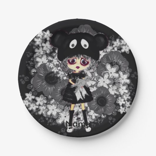 Gothic Lolita-kind - waarom zo verdrietig PinkyP Papieren Bordje (Voorkant)
