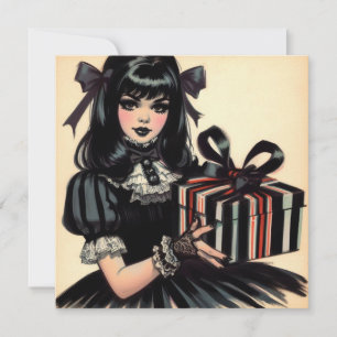 Gothic Lolita Spooky Gothic Christmas Feestdagenkaart