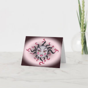Gothic Look Fantasy Sun Grey Face Pink Kaart