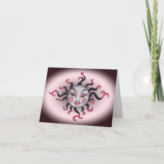Gothic Look Fantasy Sun Grey  Face Pink Kaart (Voorkant)