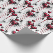 Gothic Love Spooky Spookweb met harten Cadeaupapier (Hoek)
