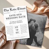 Gothic Love Times Monogram Kranten Foto Bruiloft Save The Date