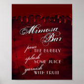 Gothic Luxe | Zwarte en bloedrode Mimosa-balk Poster (Voorkant)