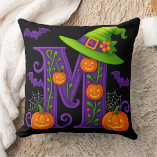 🎃 Gothic M Initiaal Halloween Sierkussen 🎃