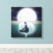 gothic maan angel canvas kunst (Insitu (Houten vloer))