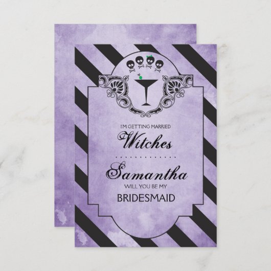 Gothic Maid of Honor Proposition Invitation ~ Funn (Devant / Derrière)