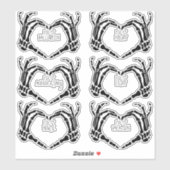 Gothic Marriage Milestones Creepy Skelet Handen Se Sticker (Vel)