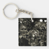 Gothic Masquerade Masks Black and White Sleutelhanger (Voorkant)