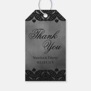 Gothic Medieval Dark Lace Weddenschap Bedankt Cadeaulabel