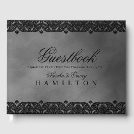 Gothic Medieval Grey Elegant Lace Wedding Gastenboek