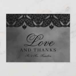 Gothic Medieval Lace Wedding Bedankt Briefkaart