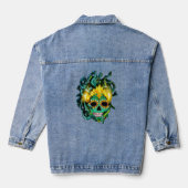 Gothic Medusa Sugar Skull Denim Jacket (Achterkant)