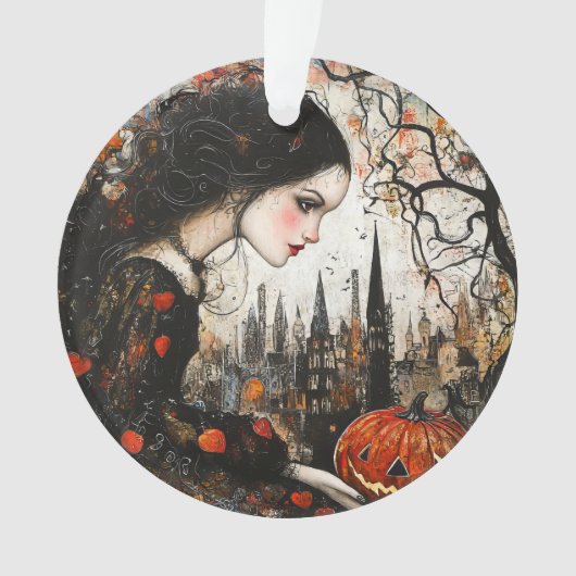 Gothic Meisje Halloween Ornament (voorkant)