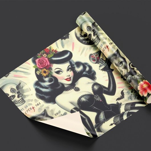  Gothic meisje illustratie Cadeaupapier