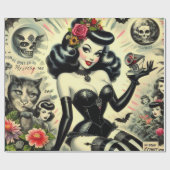  Gothic meisje illustratie Cadeaupapier (Vlak)